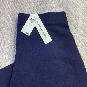 The Cashmere Project Navy City High Waist Wide Leg Pant 100% Cashmere Size S NWT